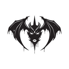 Lilith Black Moon stencil vector art with dripping paint effect