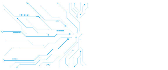 Abstract digital technology futuristic internet network speed connection white and blue background. Technology background with crossed lines and dots.