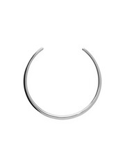 Elegant silver torque necklace isolated on white background minimalist jewelry. Please see some similar pictures from my portfolio