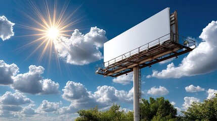 Empty billboard bright sky
