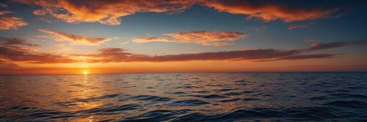 Obraz premium Sunset Seascape Vibrant Colors Ocean Serenity