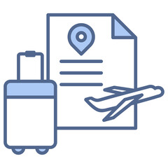 Travel Plane Blue Icon