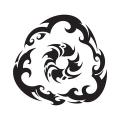 Abstract biodegradable icon with tribal tattoo style vector desi