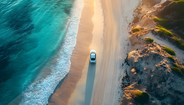 coastal road trip adventure scenic beachside aerial perspective serene ocean vibes tranquil nature escape