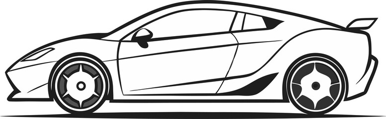 black car isolated on white