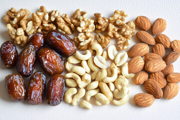 Vibrant assortment of nutritious dates and nuts Generative AI