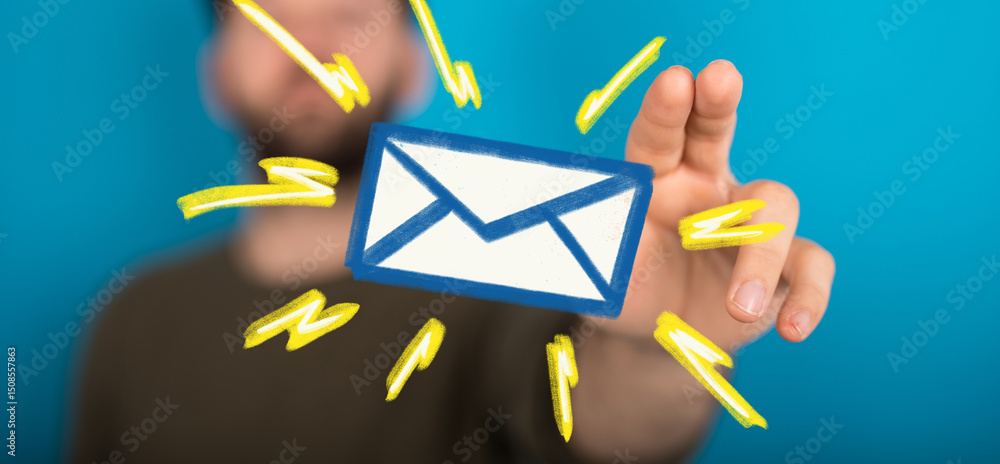 Poster quick email delivery, instant messaging, communication concept. modern technology.