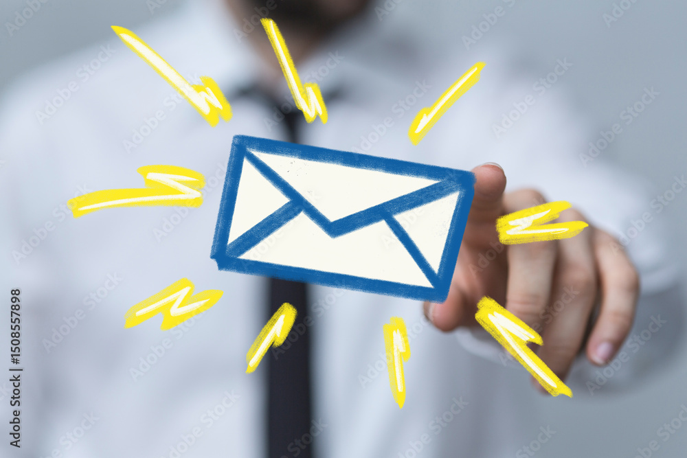 Aufkleber Boost your inbox efficiency.  Send and receive emails quickly and securely.
