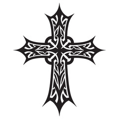 Intricate Tribal Cross Vector Illustration for Merchandise and A