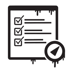 Stencil dripping paint online survey icon for merchandise appare