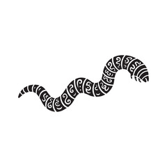 Naklejka premium Unique Earthworm Tribal Tattoo Vector Design for Apparel Prints