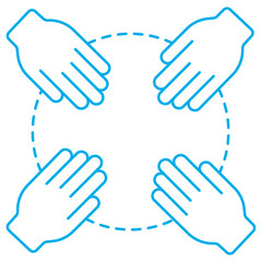 Obraz premium Collaborative Work icon, Stronger Together Unlocking the Power of Collaborative Work, Team Synergy Driving Success Through Collaboration, vector