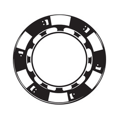 Stylish Poker Chip Icon with Tribal Tattoo Elements for Merchand