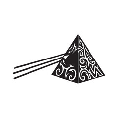 Dark Side of the Moo Icon with Tribal Tattoo Style Apparel Desig