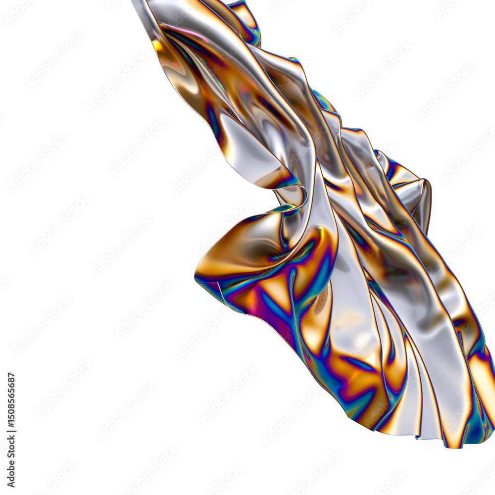 Aufkleber shimmering iridescent fabric drapes creating a captivating abstract design