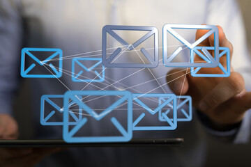 Modern email communication, secure and efficient.  Networked global messaging.