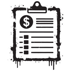 Balance Sheet Icon with Stencil Dripping Paint for Merchandise A