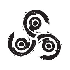 Futuristic Cyberpunk Celtic Triskelion Vector Art for Merchandis