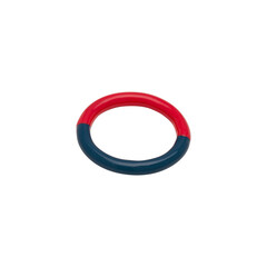 Red and blue plastic ring toy object on white background. Please see some similar pictures from my...