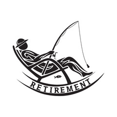 Tribal Tattoo Style Retirement Icon for Merchandise Apparel Prin