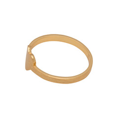 Obraz premium Minimalist golden ring jewelry with a unique heart shape detail on a plain background. Please see some similar pictures from my portfolio