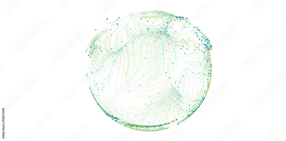 Aufkleber Stunning abstract image depicting data flow, network, or connection visualization. Perfect for tech, AI, and science pro