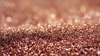 Warm Glitter Surface Close-Up with Rose Glow