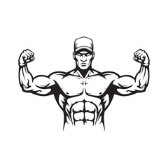 Fototapeta premium Strong Coach Tattoo Vector Illustration for Merchandise and Appa