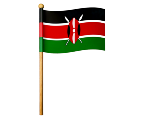 national flag of Kenya in the original colours and proportions on the stick png