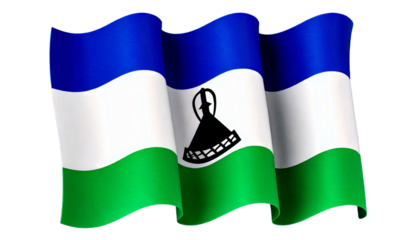 national flag of Kingdom of Lesotho in the original size,colours and withe background png