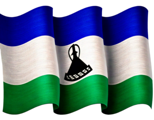 national flag of Kingdom of Lesotho in the original size,colours and withe background png