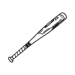 Futuristic Baseball Bat Icon, Cyberpunk Style Vector Illustratio