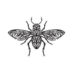 Tribal Insect Tattoo Vector Design for Merchandise and Apparel P