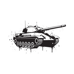 Vector Stencil Tank Icon with Dripping Paint - Merchandise Appar
