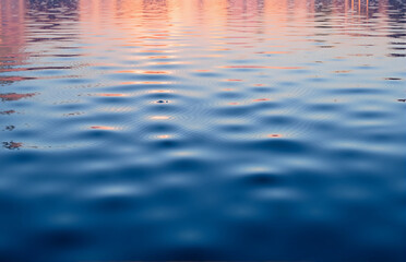 Ripples on Water under Sunset
