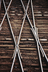 Train tracks crossing, India