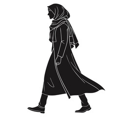 Naklejka premium Silhouette of a Woman in Hijab