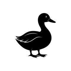 Walking Duck Silhouette Vector