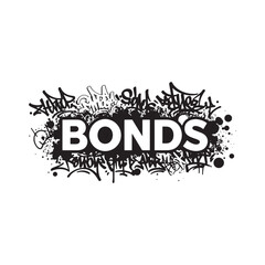 Black and White Bonds Logo with Graffiti - Urban Merchandise Des