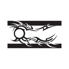 Queer pride flag icon design with tribal tattoo style vector art