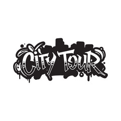 Urban Exploration: City Tour Graffiti Style for Merchandise and