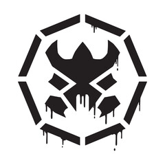 Juno Icon with Dripping Paint - Black and White Vector for Appar