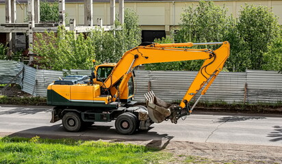 excavator on a construction site