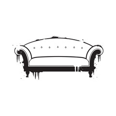 Elegant dripping paint stencil lounge icon for apparel and merch