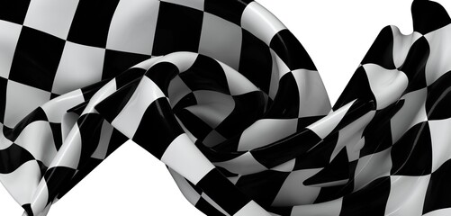 High-resolution image of a flowing checkered flag. Perfect for racing, sports, and competition...