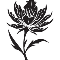 Cyberpunk Wildflower Vector Icon for Merchandise and Apparel Pri