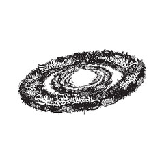 Obraz premium Abstract Galaxy Black and White Graffiti Style Vector Graphic Il