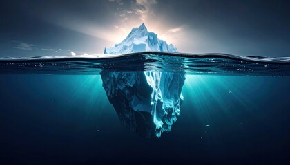 iceberg concept, underwater risk, dark hidden threat or iceberg concept, underwater risk, dark hidden threat or danger 