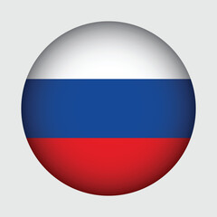 Fototapeta premium Russia flag in circle. The national flag of Russia. Vector