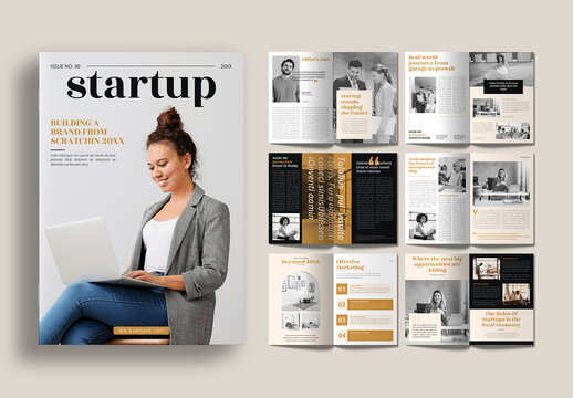 Modern Business Startup Magazine Layout For Entrepreneurs